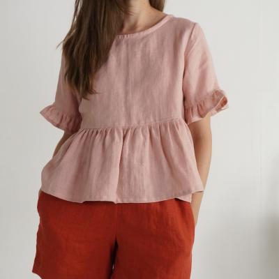 Ruffle sleeve crop top, summer flowy crop top - RIO