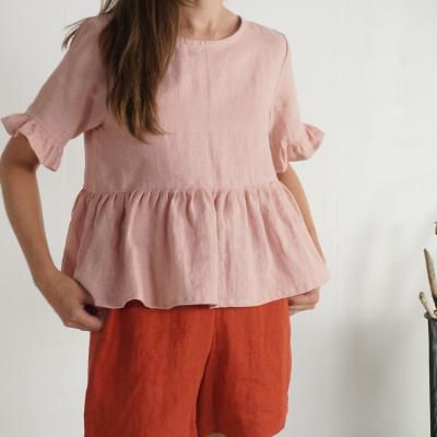 Ruffle sleeve crop top, summer flowy crop top - RIO