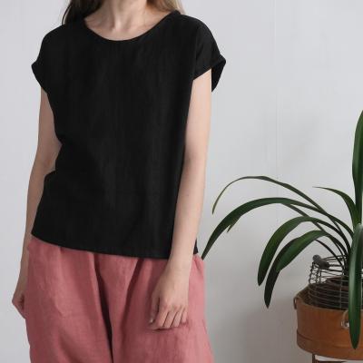 Einfaches Leinentop, klassisches natürliches Top - ELBE