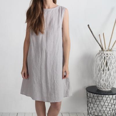 Sleeveless back layer linen dress - GUAVIARE