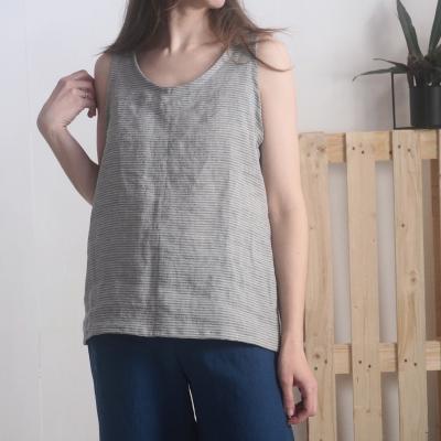 Sleeveless linen top, ladies linen tops - LIAO