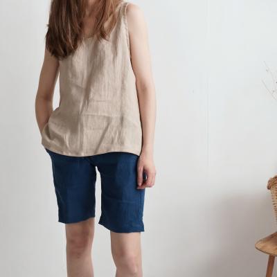 Natürliches Leinen-Top, gewaschenes Leinen-Tanktop - LIAO