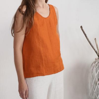 Linen tank top, sleeveless linen top - LIAO