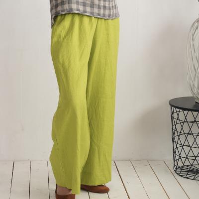 High waisted linen trousers, natural linen trousers - COOPER