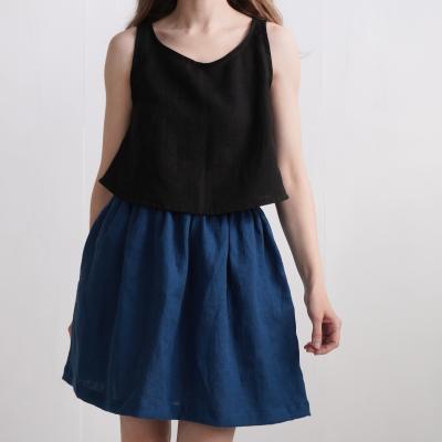 Leinen-Top, natürliches Leinen-Crop-Top - LEA