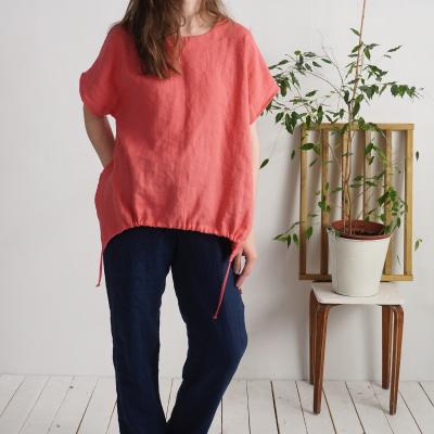 Weites Leinenoberteil, oversized Leinenoberteil - SONGHUA