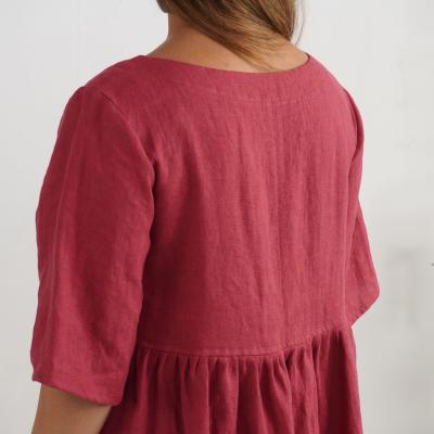 Linen breastfeeding dress, linen loose maternity dress - OTTAWA