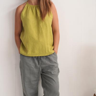 Linen maternity pants, linen pregnancy trousers - VOLGA