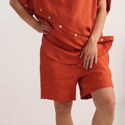 Linen mom shorts, linen maternity shorts with pockets - NELSON