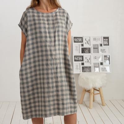 Simple linen pregnant dress, maternity linen dress - DANUBE