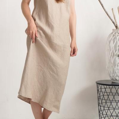 Linen nightdress, long ladies nightgown - YAMUNA