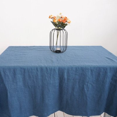Stonewashed linen table cloth, natural table decor