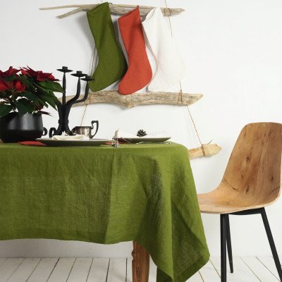 Natural dining tablecloth, linen tablecloth