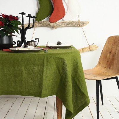 Natural dining tablecloth, linen tablecloth