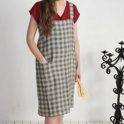 Linen cross back apron, japanese soft linen apron