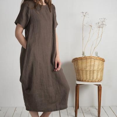 Linen oversize dress, balloon dress - BLANDA