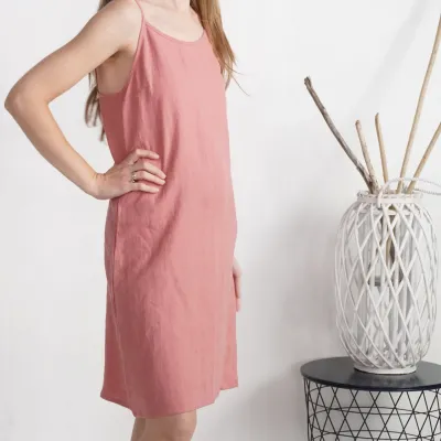 Linen midi sundress, linen nightgown - PECOS